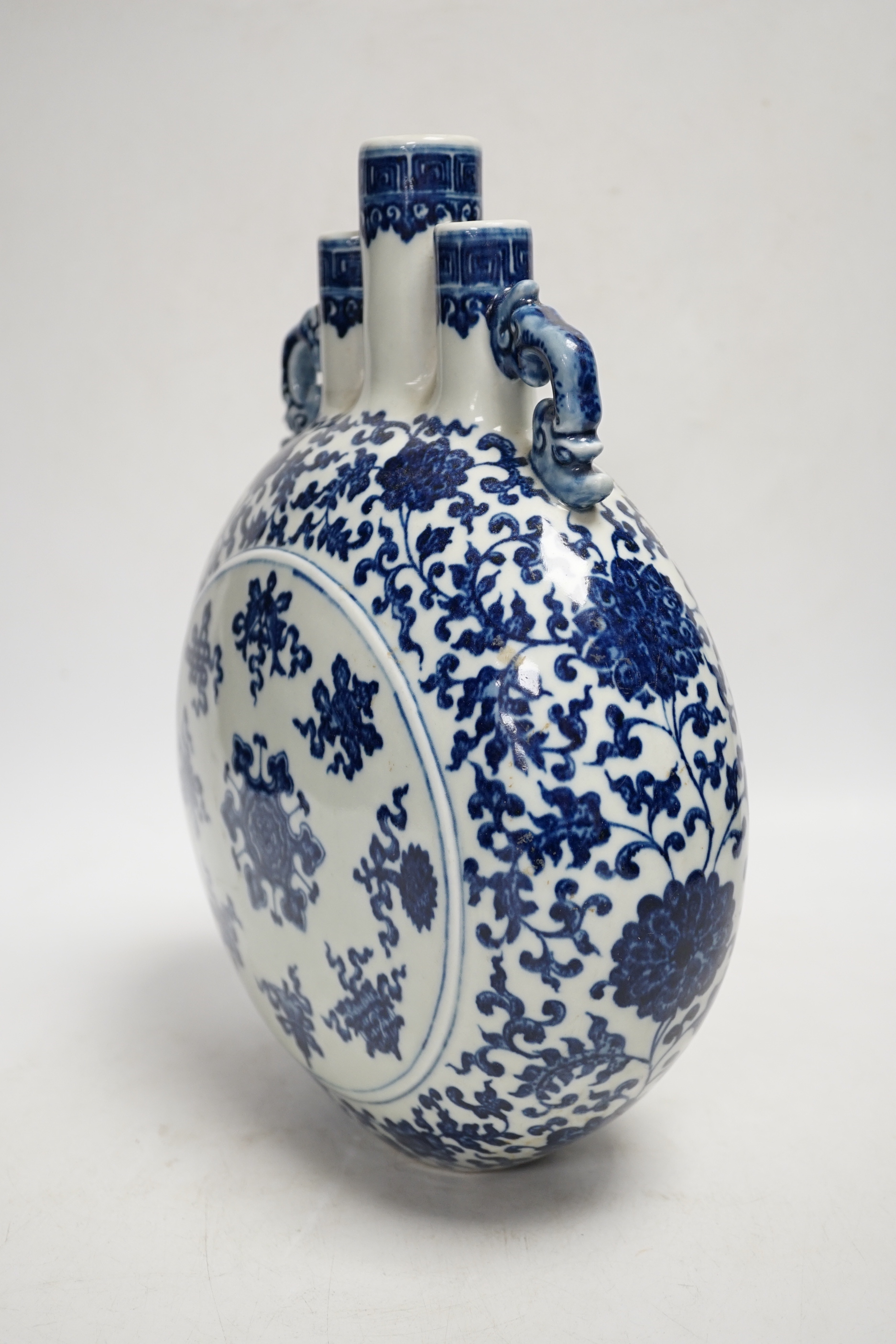 A Chinese blue and white moonflask, 28.5cm high